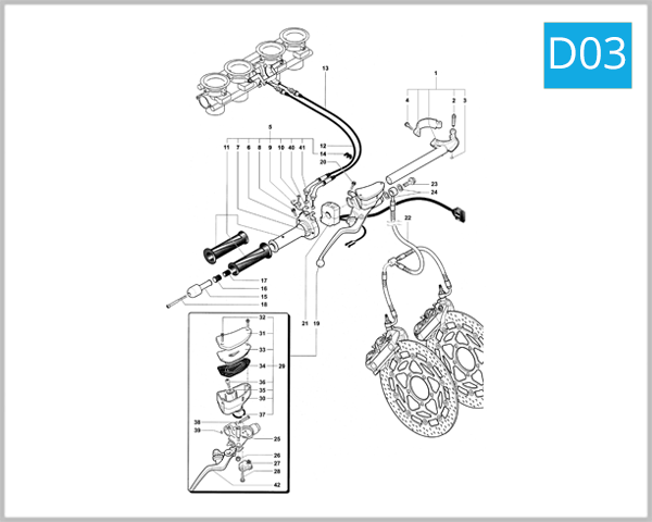 D03 - Right-Hand Handlebar Assembly