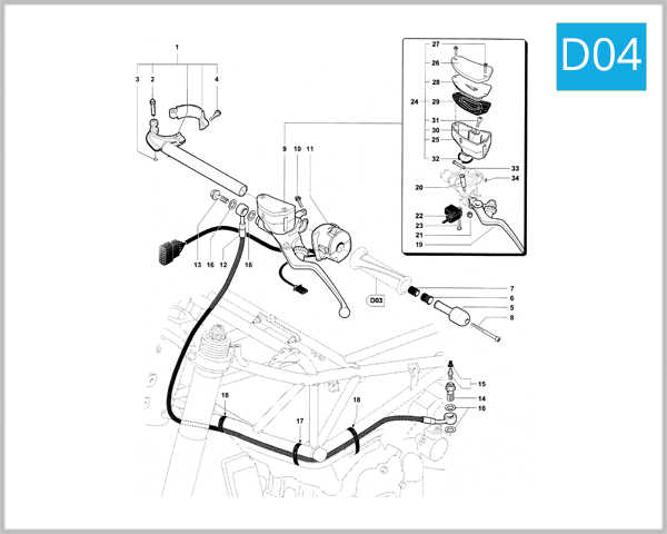 D04 - Left-Hand Handlebar Assembly