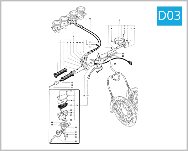D03 - Right-Hand Handlebar Assembly