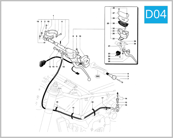 D04 - Left-Hand Handlebar Assembly