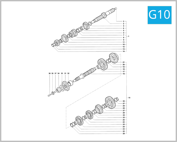 G10 - Change Gear Assembly 750 S - 750 S 1+1 MY02
