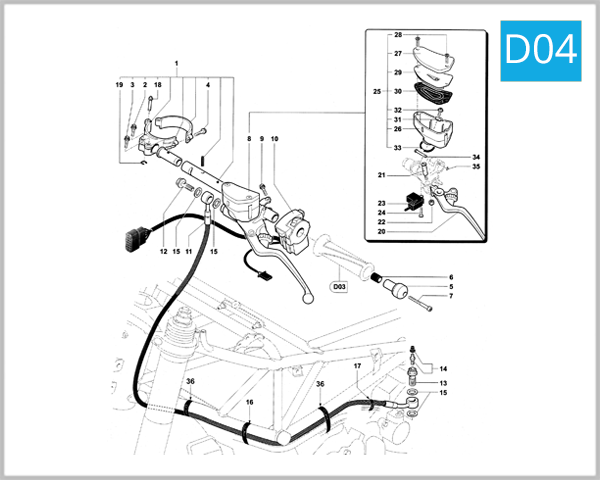 D04 - Left-Hand Handlebar Assembly