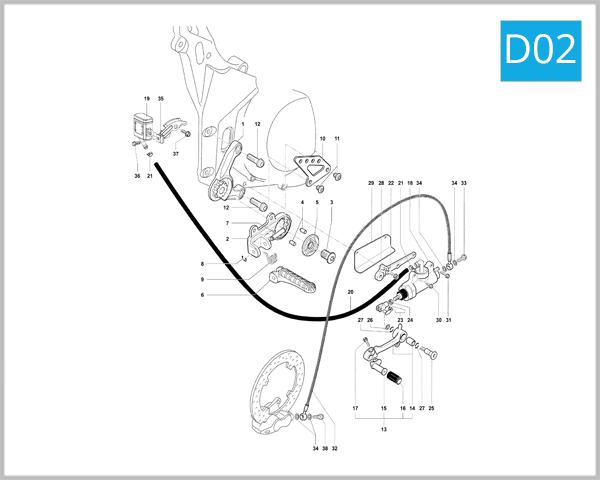 D02 - Right-Hand Footrest Assembly