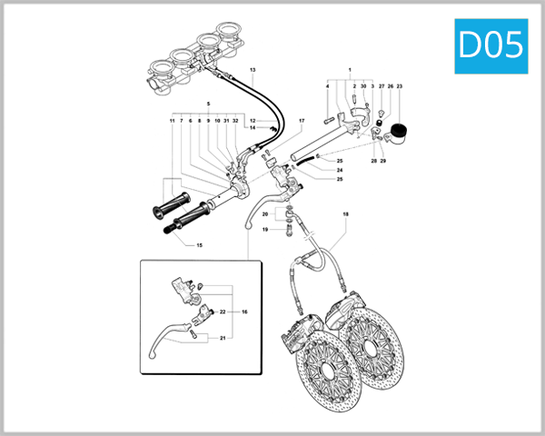 D05 - Right-Hand Handlebar Assembly (Pista)