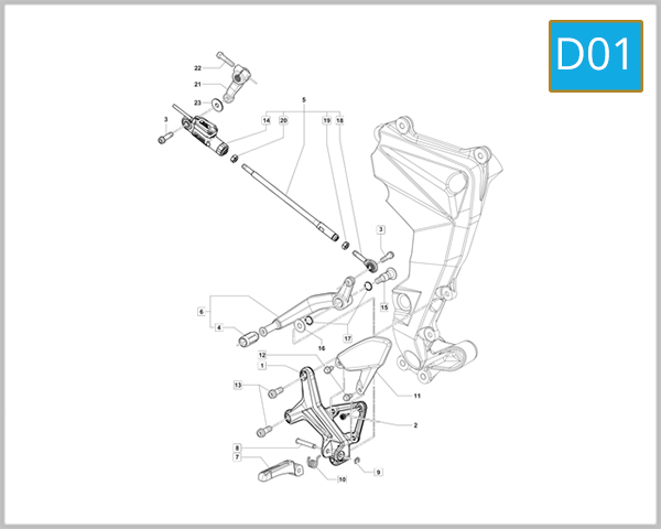 D01 - Left-Hand Footrest Assembly