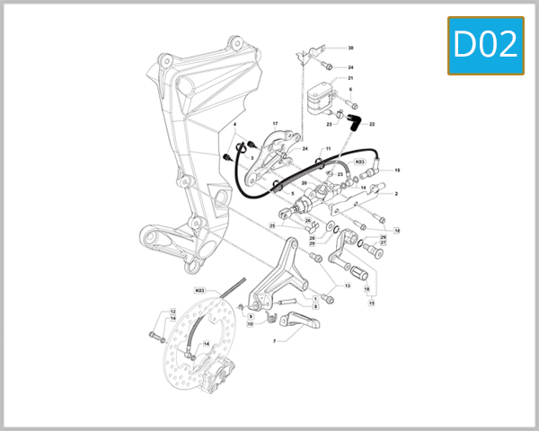 D02 - Right-Hand Footrest Assembly