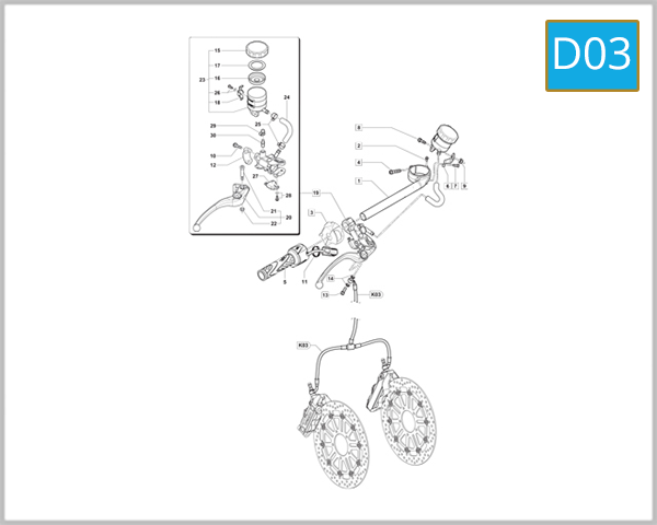 D03 - Right-Hand Handlebar Assembly