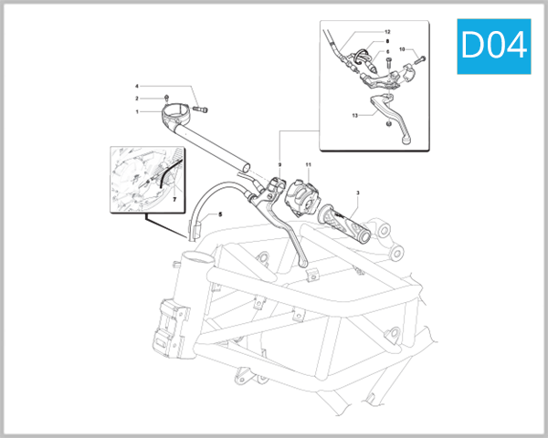 D04 - Left-Hand Handlebar Assembly