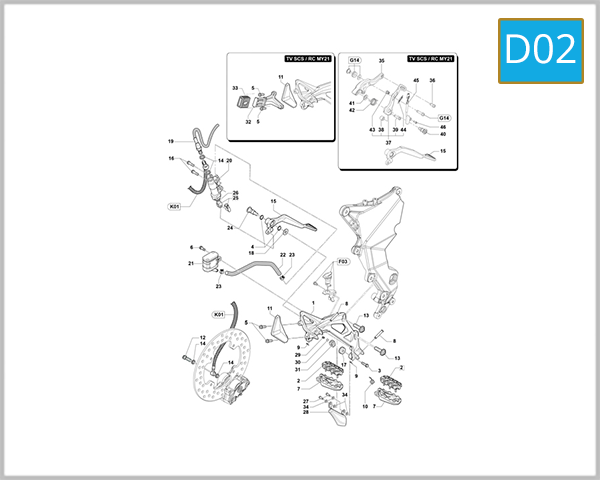 D02 - Right-Hand Footrest Assembly