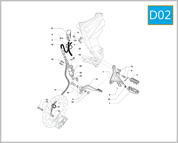 D02 - Right Hand Footrest Assembly