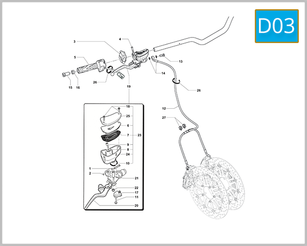 D03 - Handlebar Assembly (Right Side)