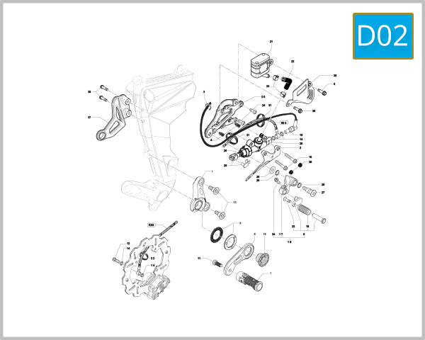 D02 - Right-Hand Footrest Assembly