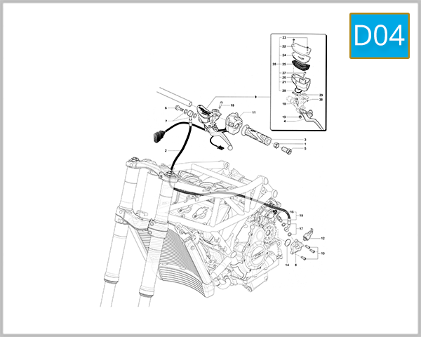 D04 - Left Hand Handlebar Assembly