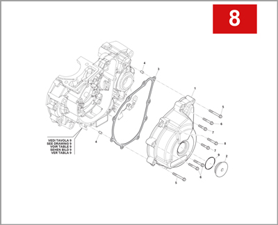 008 - LEFT CRANKCASE COVER