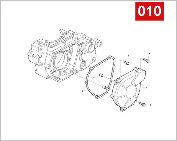 010 - LEFT HALF CRANKCASE COVERS