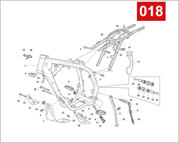 018 - FRAME FOOT RESTS (RS 300R-RS 500R)