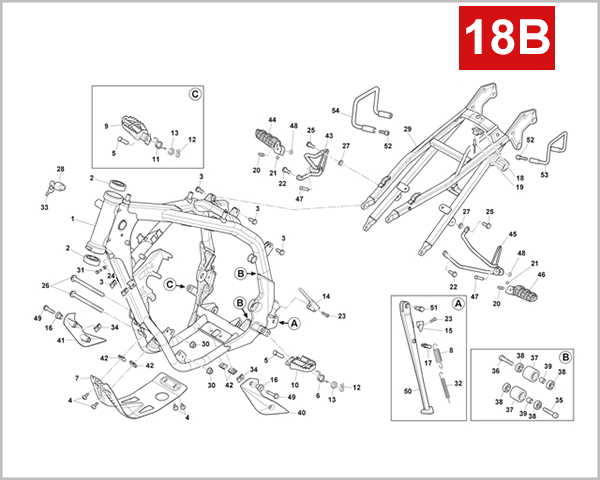 18B - FRAME FOOT RESTS (SM 500R E4)