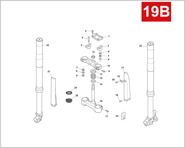 19B - FRONT FORK ASSEMBLY (SM 500R E4)