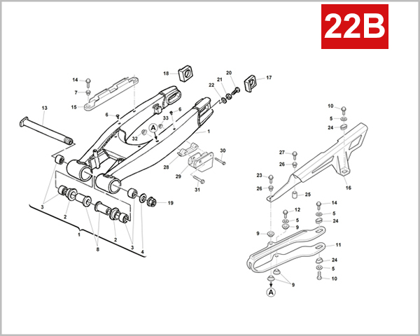 22B - REAR SWINGARM (SM 500R E4)