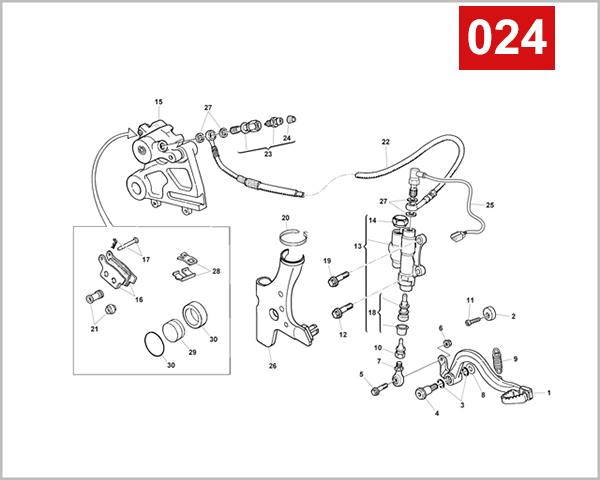 024 - REAR HYDRAULIC BRAKE (RS 300R-RS 500R)
