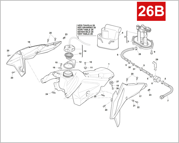 26B - GAS TANK PANEL (SM 500R E4)