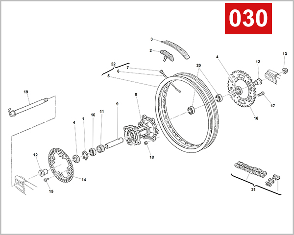 030 - REAR WHEEL (RS 300R-RS 500R)