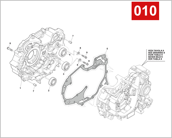 010 - RIGHT HALF CRANKCASE