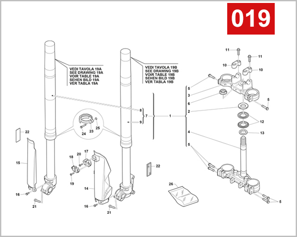 019 - FRONT FORK ASSEMBLY
