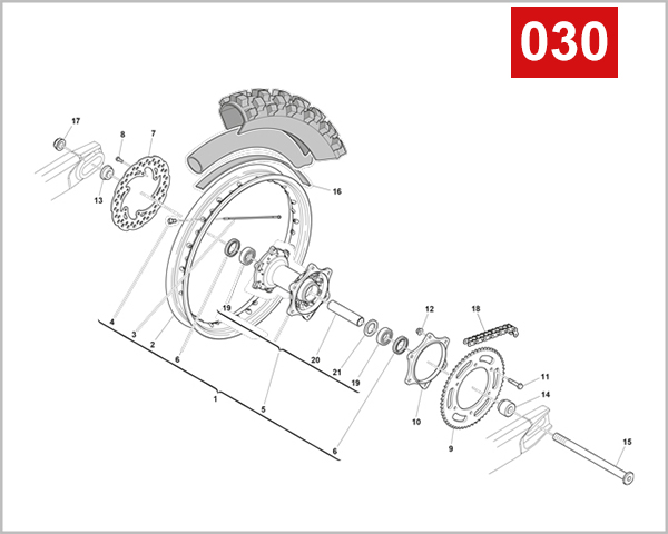 030 - REAR WHEEL (RS 125R)