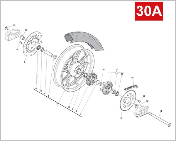 30A - REAR WHEEL (SM 125R)