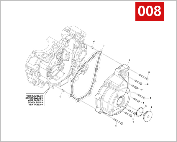 008 - LEFT CRANKCASE COVER