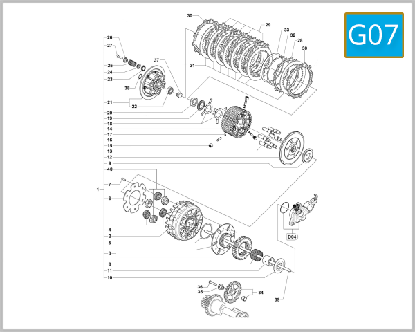 G07 - Clutch Assembly TV 800 - Lusso - RC MY17-MY18