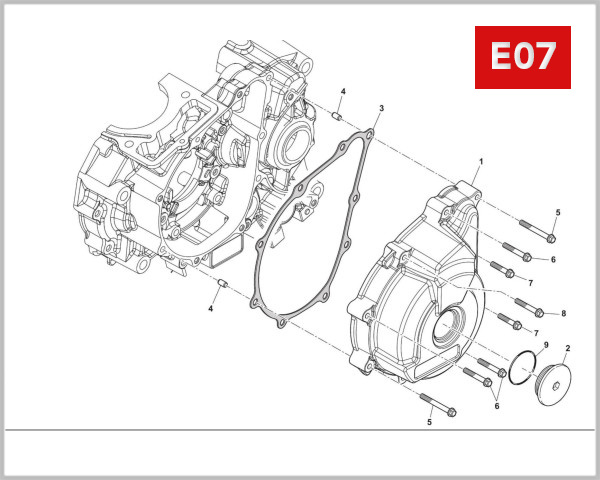 E07 - LEFT CRANKCASE COVER