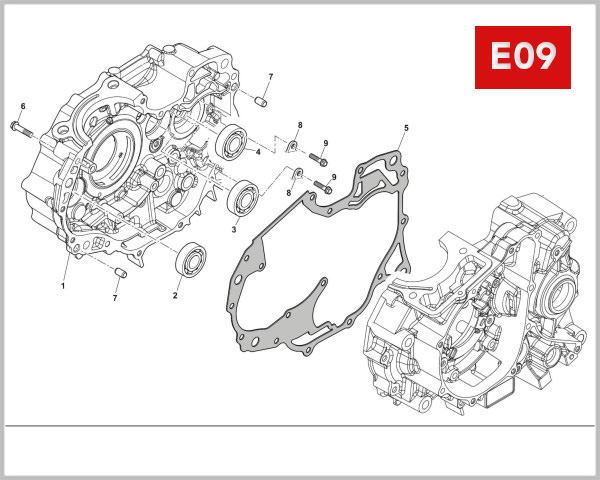 E09 - RIGHT CRANKCASE ASSY